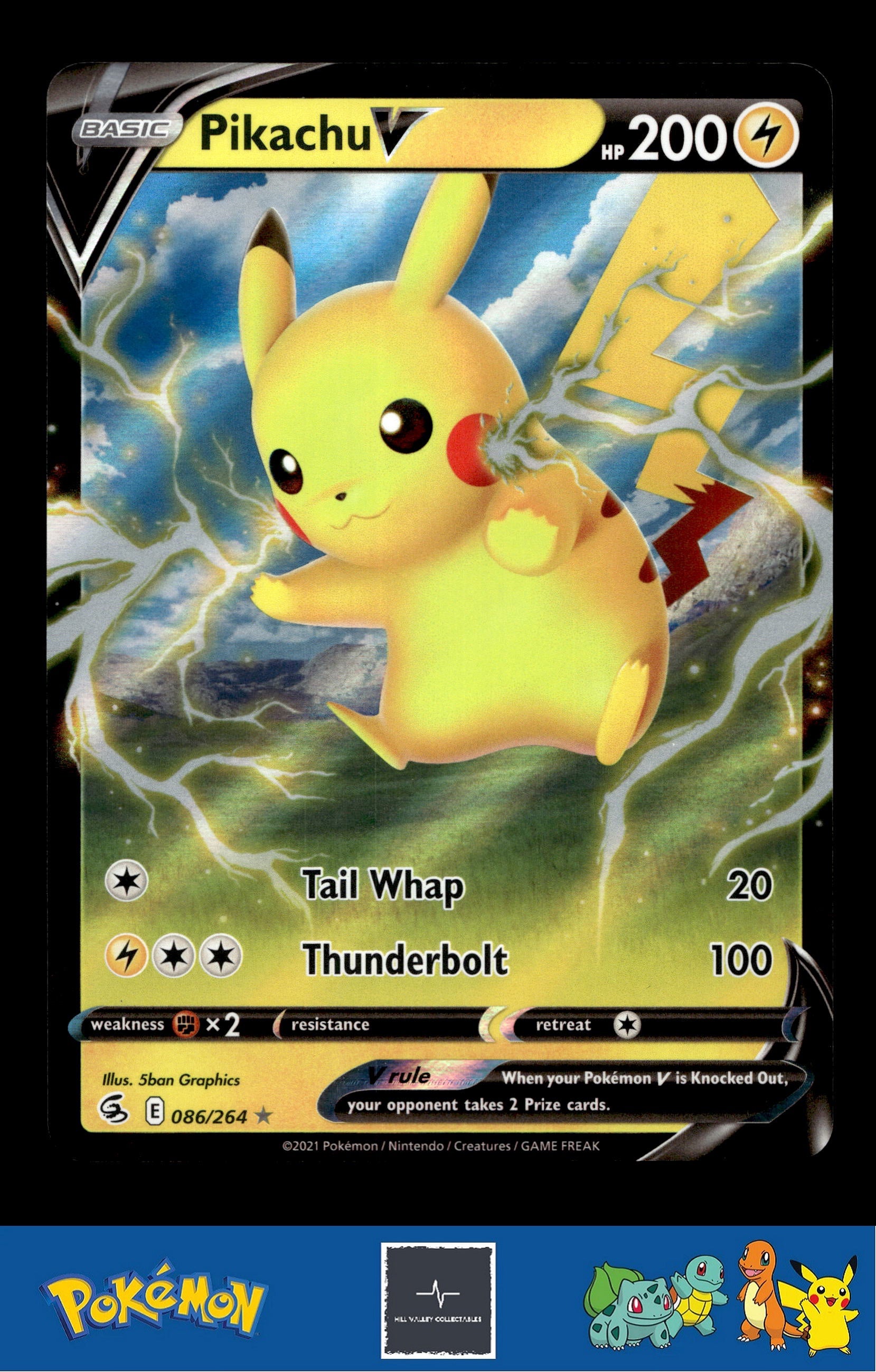 2021 Pokemon SWSH Fusion Strike 086/264 Pikachu V