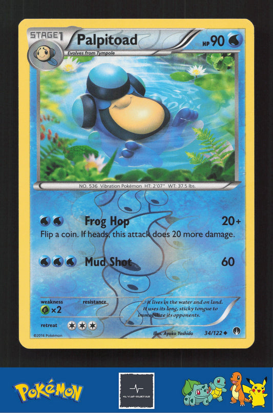 2015 Pokemon XY BREAKpoint 34/122 Palpitoad Reverse