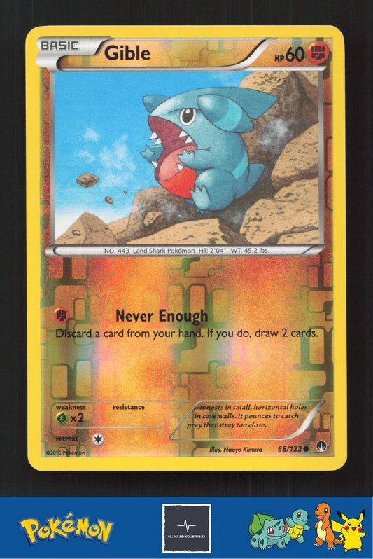 2015 Pokemon XY BREAKpoint 68/122 Gible Reverse
