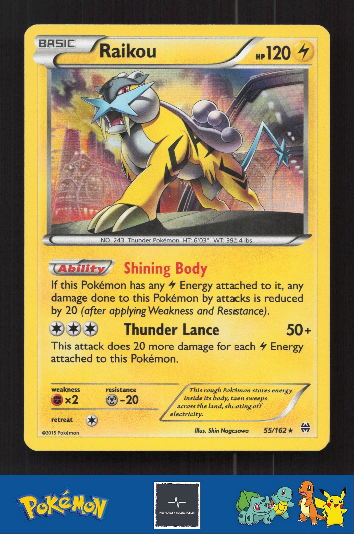 2015 Pokemon XY BREAKthrough 55/162 Raikou Holo