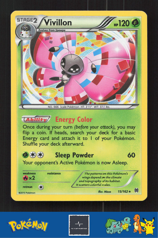 2015 Pokemon XY BREAKthrough 15/162 Vivillon Holo