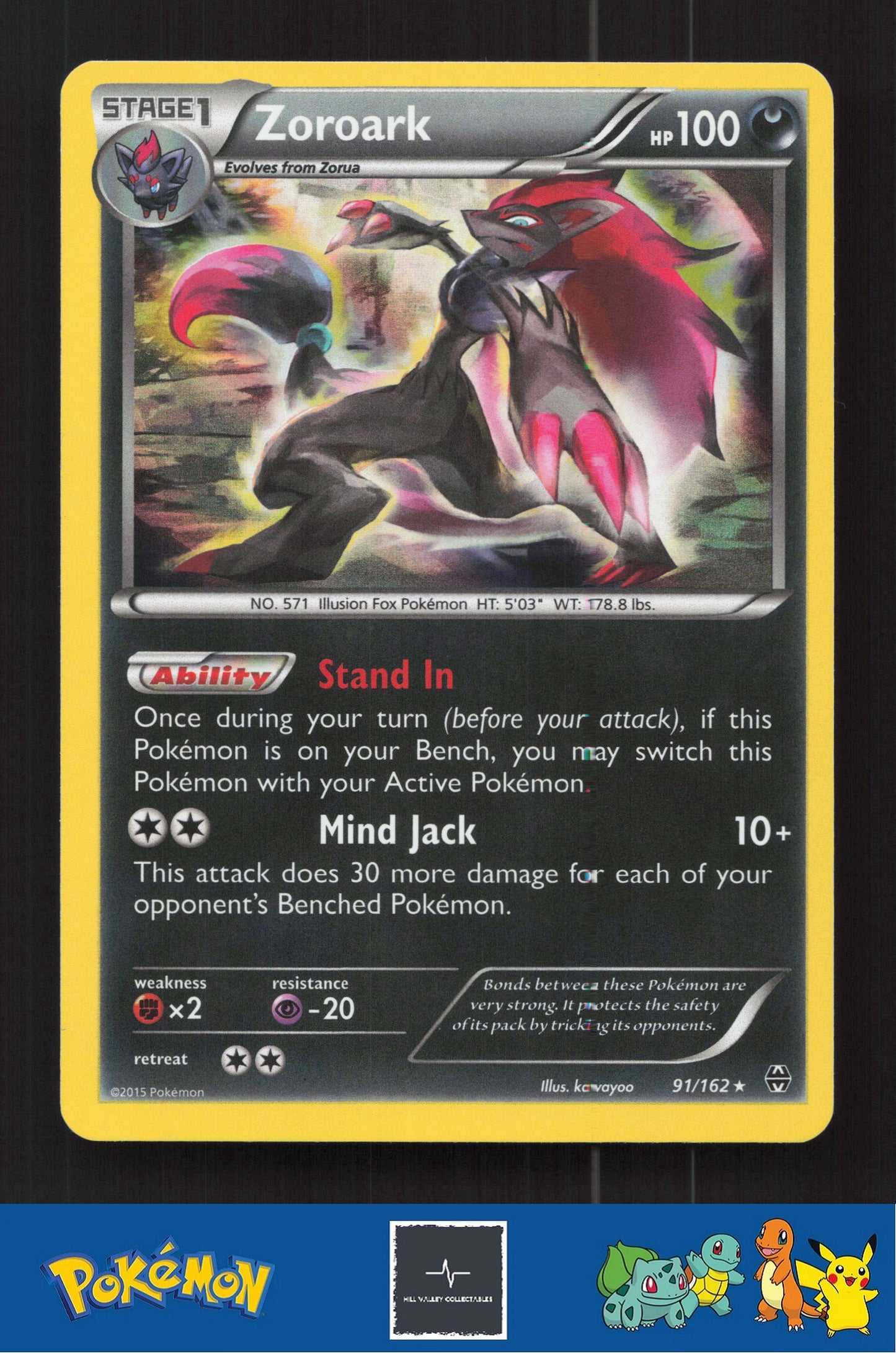 2015 Pokemon XY BREAKthrough 91/162 Zoroark Holo