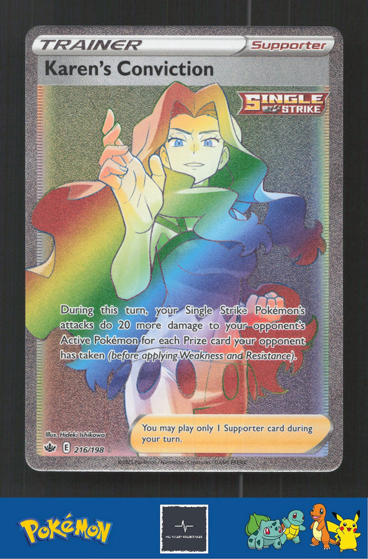 2021 Pokemon SWSH Chilling Reign 216/198 Karen's Conviction