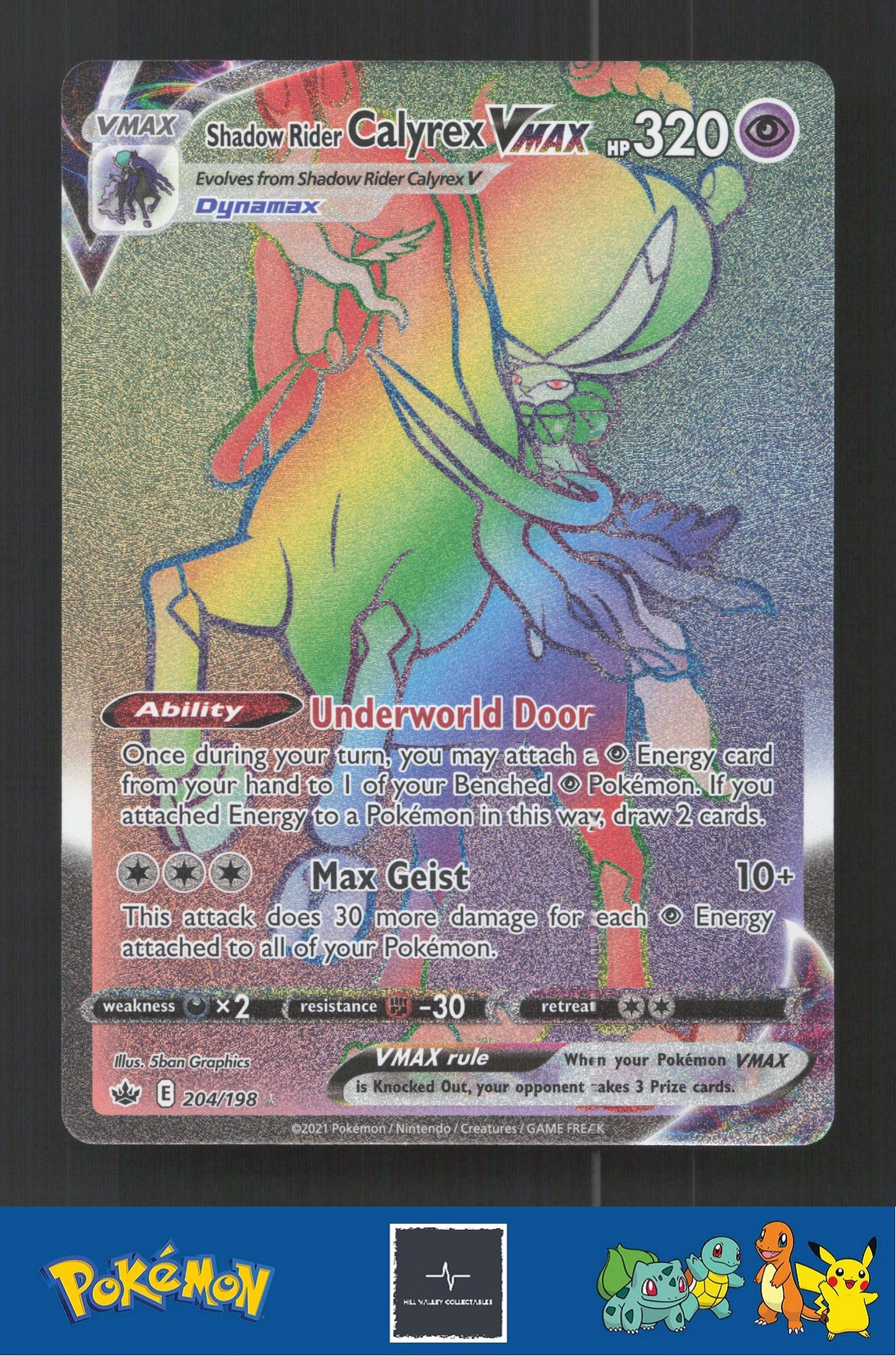 2021 Pokemon SWSH Chilling Reign 204/198 Shadow Rider Calyrex VMAX