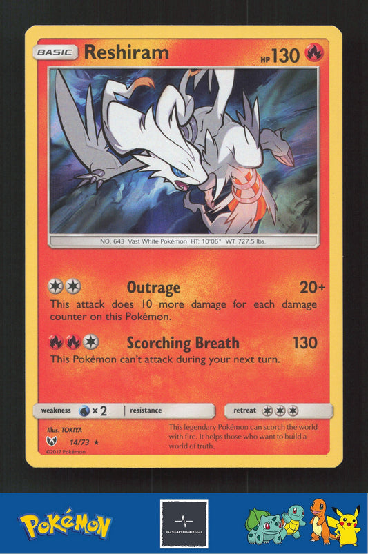 2017 Pokemon SM Shining Legends 14/73 Reshiram Holo