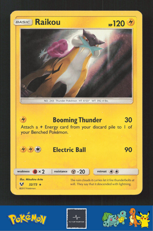 2017 Pokemon SM Shining Legends 32/73 Raikou Holo