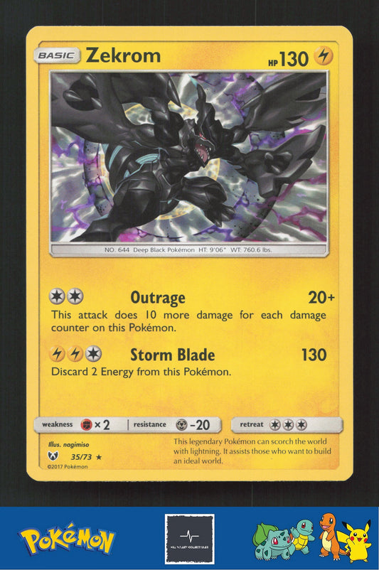 2017 Pokemon SM Shining Legends 35/73 Zekrom Holo