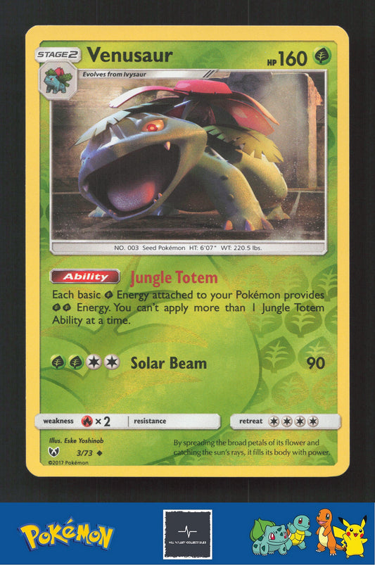 2017 Pokemon SM Shining Legends 3/73 Venusaur Reverse