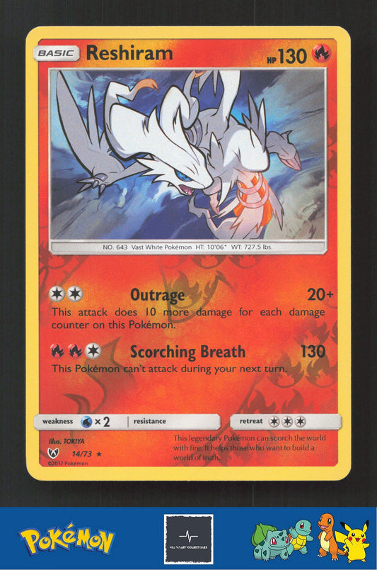 2017 Pokemon SM Shining Legends 14/73 Reshiram Reverse