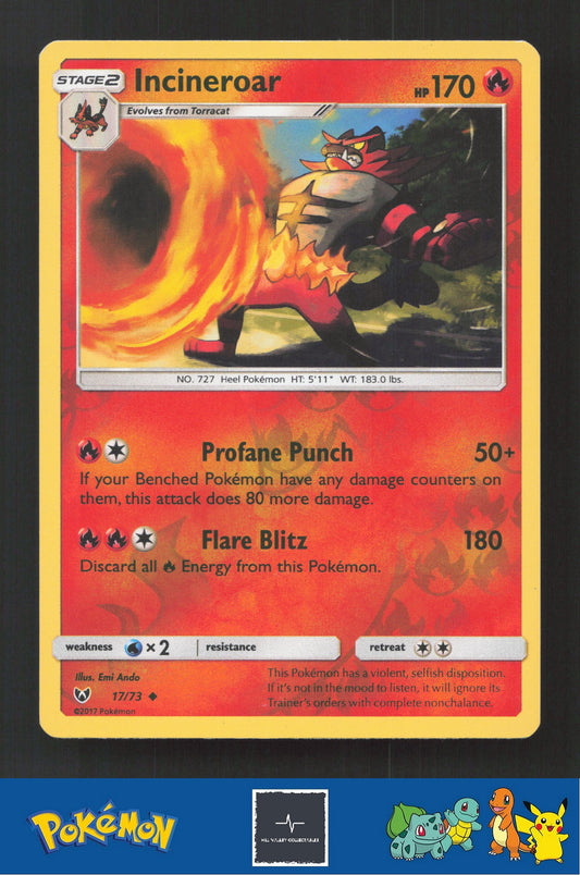 2017 Pokemon SM Shining Legends 17/73 Incineroar Reverse