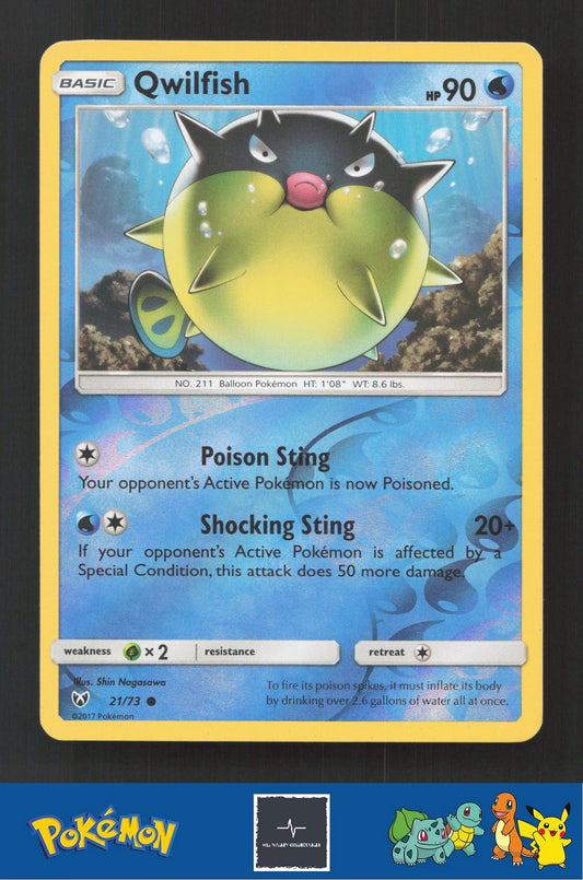 2017 Pokemon SM Shining Legends 21/73 Qwilfish Reverse