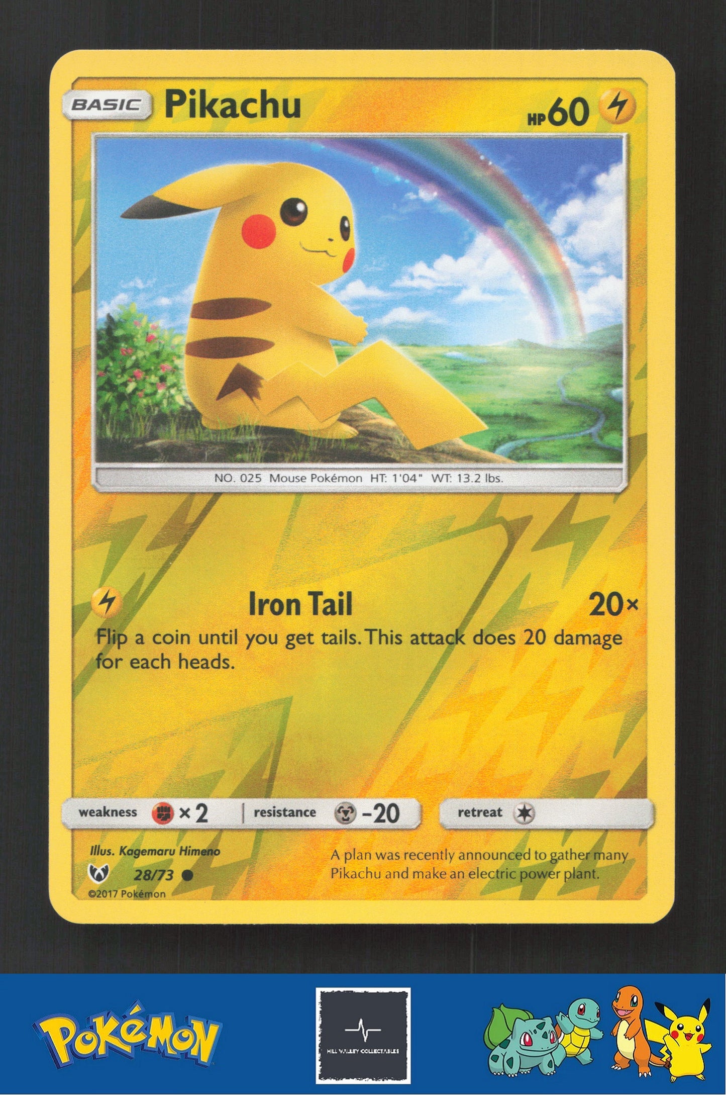 2017 Pokemon SM Shining Legends 28/73 Pikachu Reverse