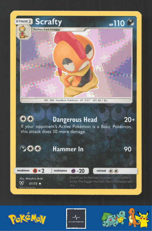 2017 Pokemon SM Shining Legends 51/73 Scrafty Reverse