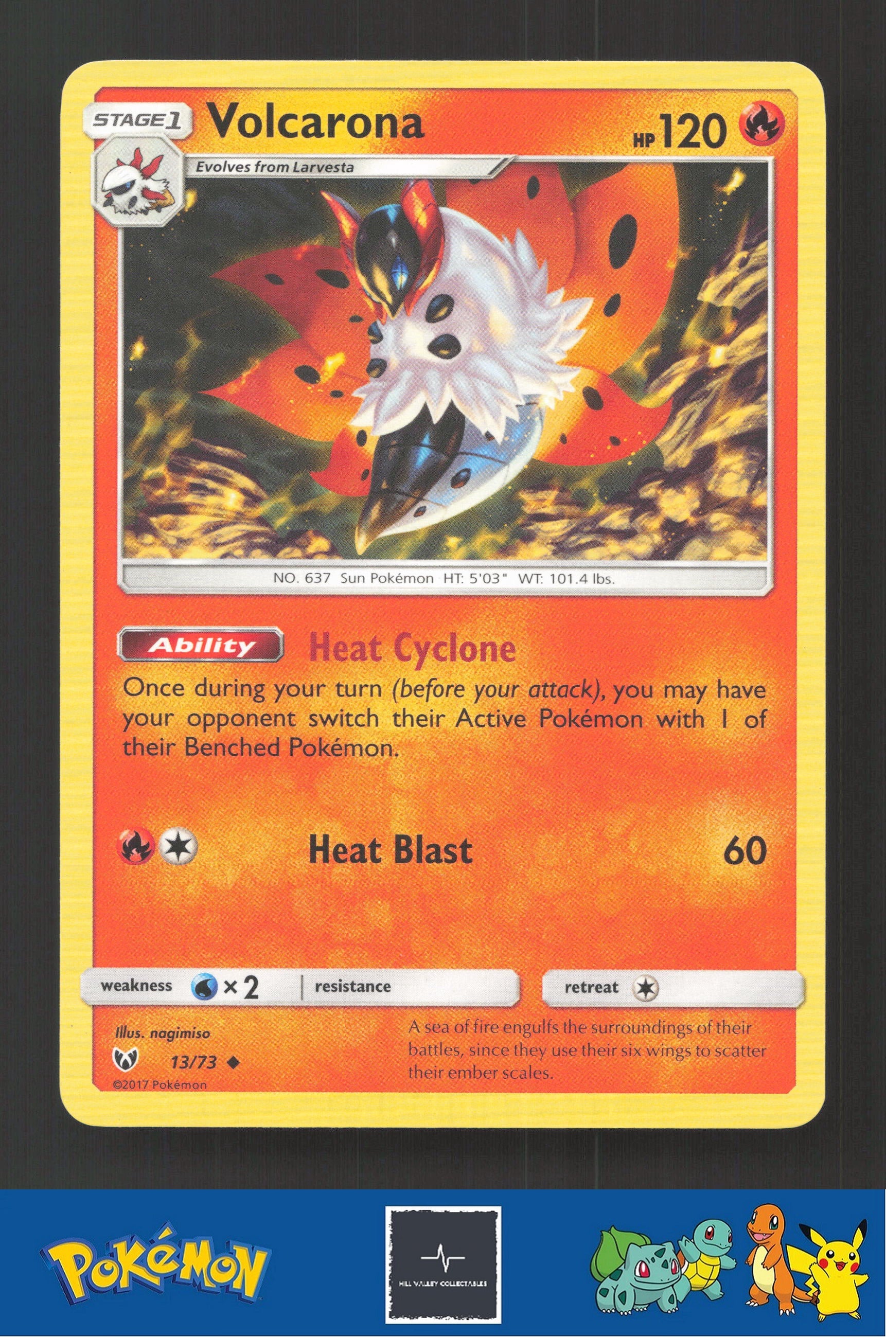 2017 Pokemon SM Shining Legends 13/73 Volcarona
