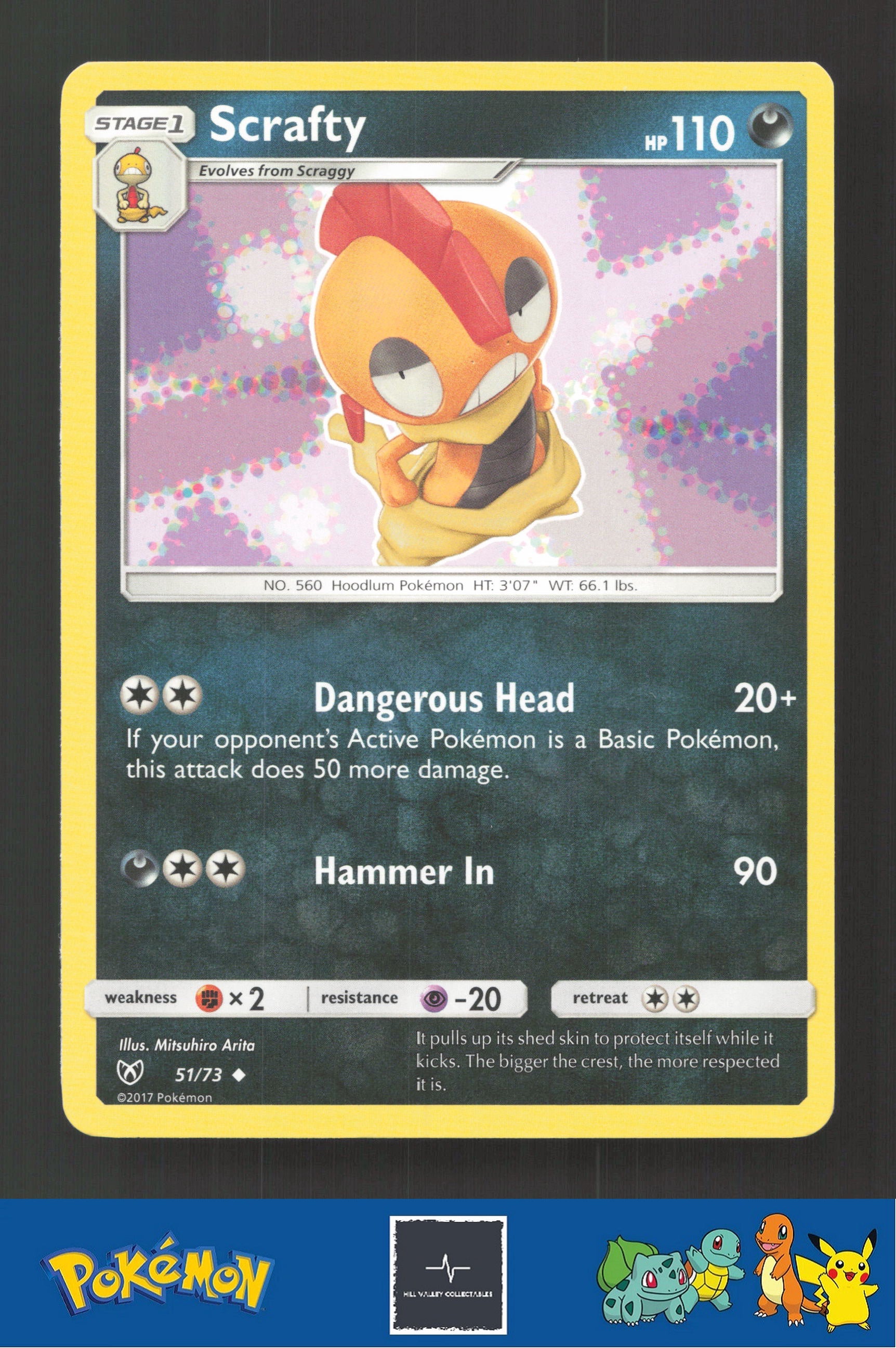 2017 Pokemon SM Shining Legends 51/73 Scrafty