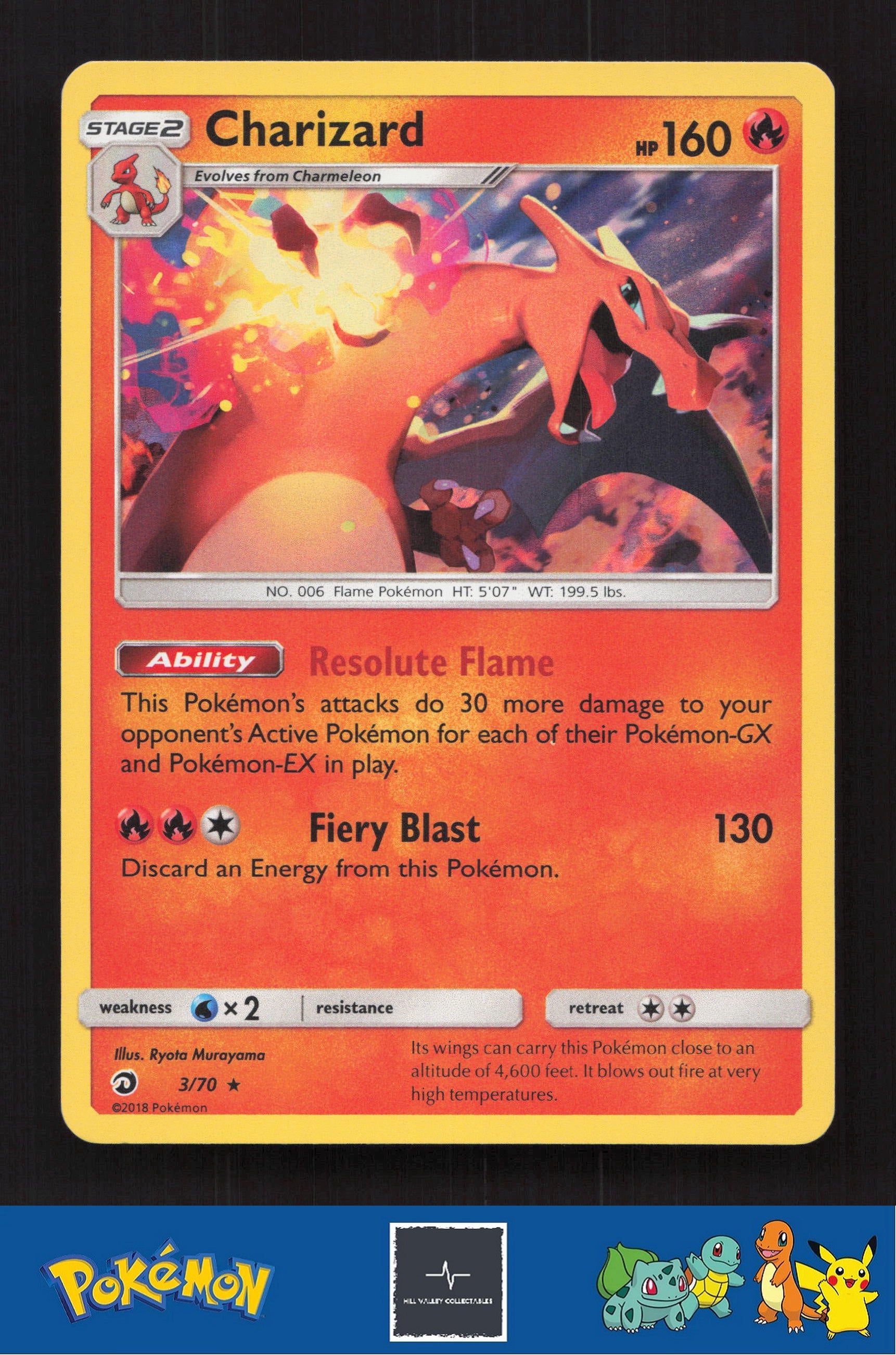 2018 Pokemon SM Dragon Majesty 3/70 Charizard Holo