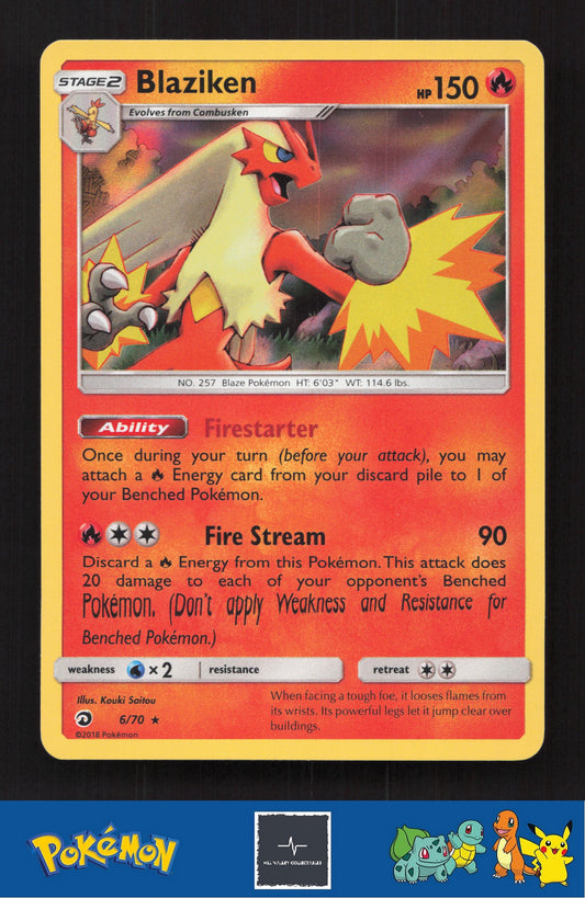 2018 Pokemon SM Dragon Majesty 6/70 Blaziken Holo