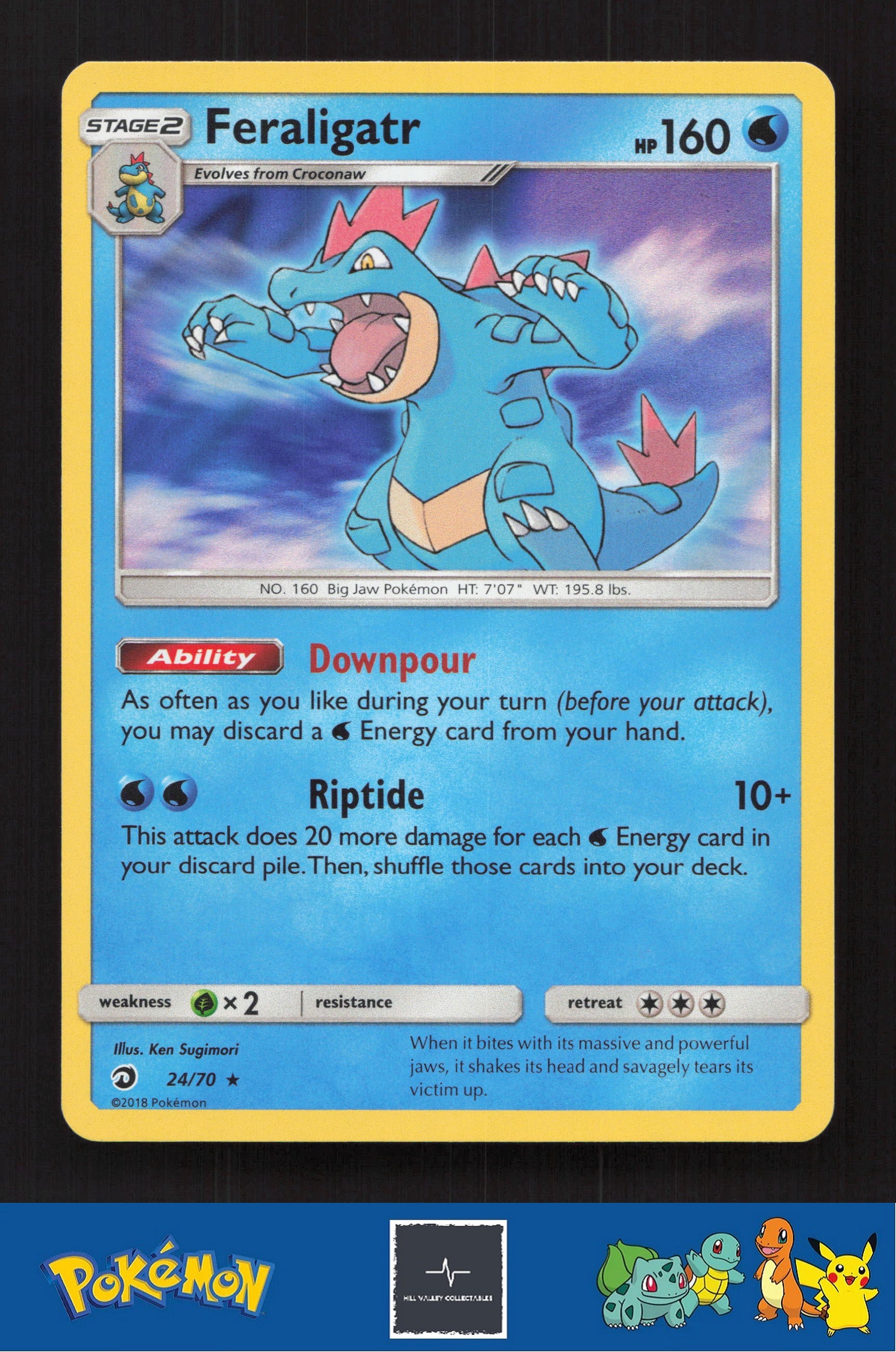 2018 Pokemon SM Dragon Majesty 24/70 Feraligatr Holo