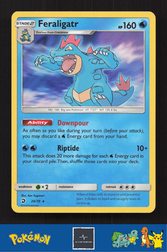 2018 Pokemon SM Dragon Majesty 24/70 Feraligatr Holo