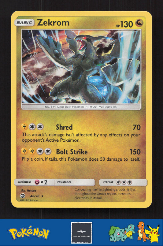 2018 Pokemon SM Dragon Majesty 46/70 Zekrom Holo
