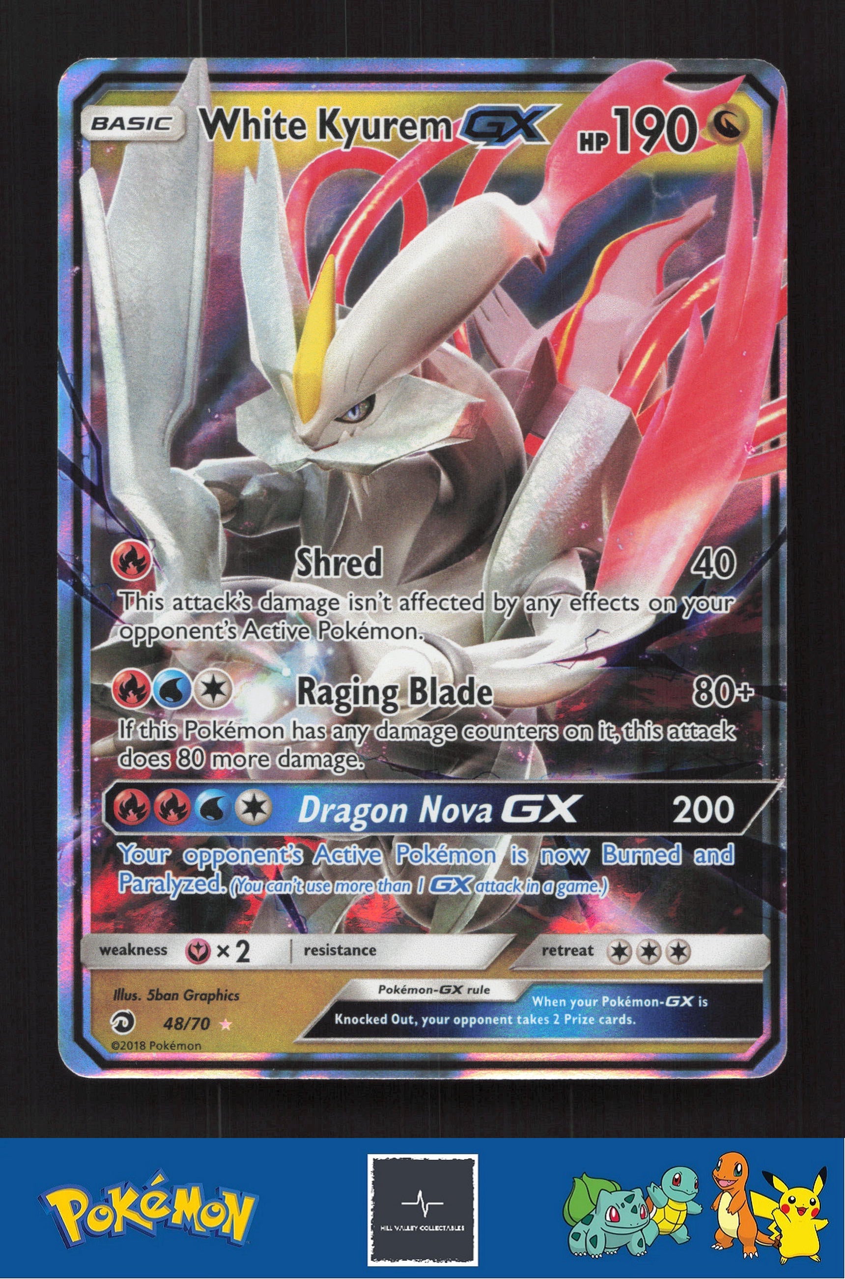 2018 Pokemon SM Dragon Majesty 48/70 White Kyurem GX