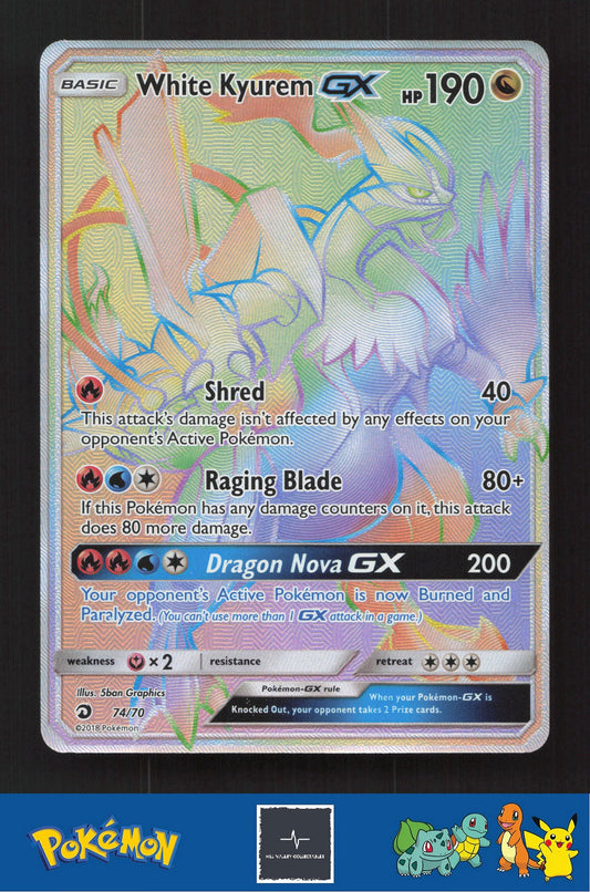 2018 Pokemon SM Dragon Majesty 74/70 White Kyurem GX