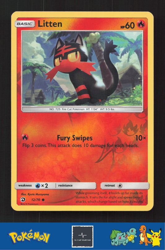 2018 Pokemon SM Dragon Majesty 12/70 Litten Reverse