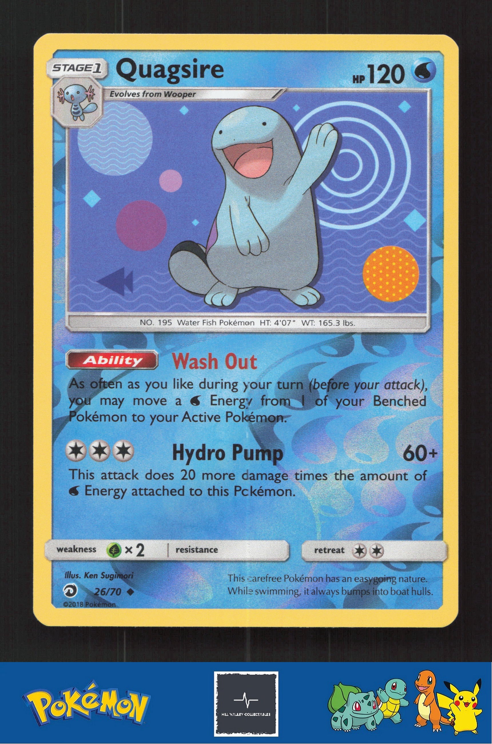 2018 Pokemon SM Dragon Majesty 26/70 Quagsire Reverse