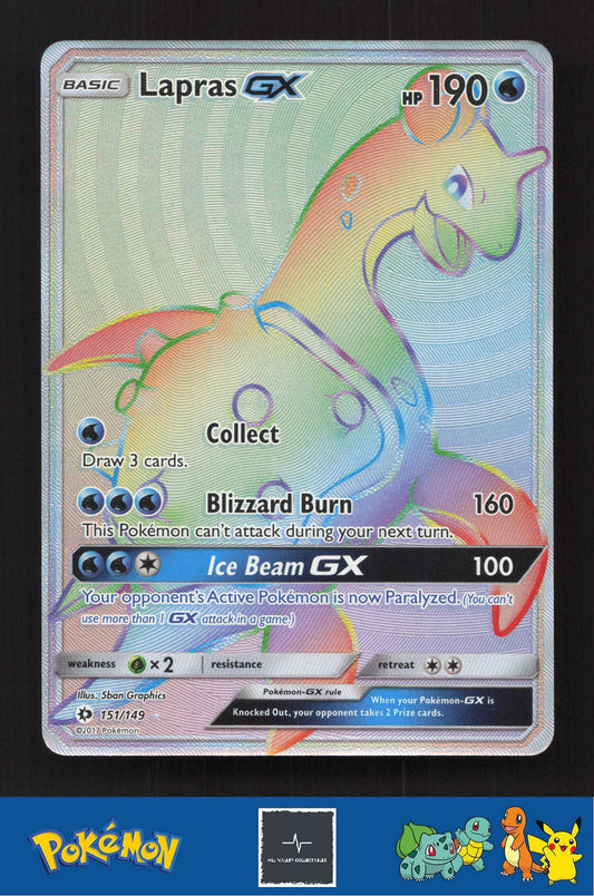 2017 Pokemon SM Sun & Moon Base Set 151/149 Lapras GX