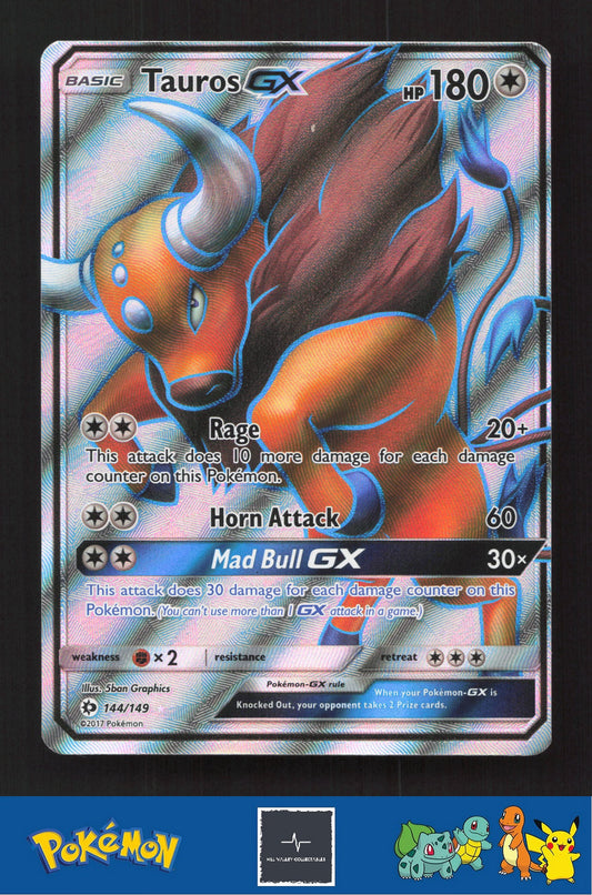 2017 Pokemon SM Sun & Moon Base Set 144/149 Tauros GX