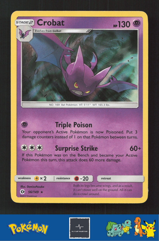 2017 Pokemon SM Sun & Moon Base Set 56/149 Crobat