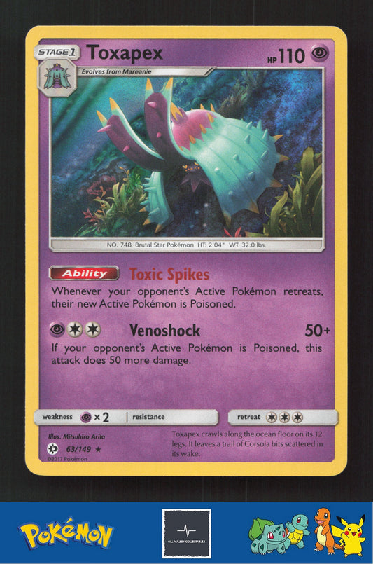 2017 Pokemon SM Sun & Moon Base Set 63/149 Toxapex