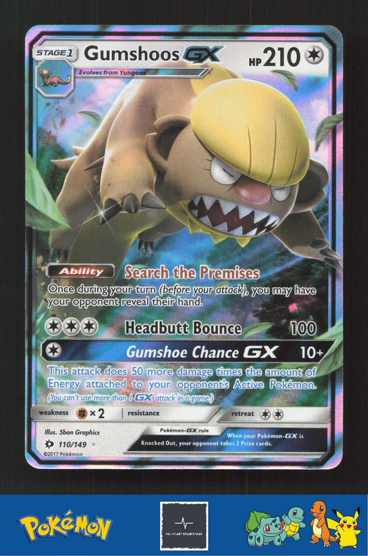 2017 Pokemon SM Sun & Moon Base Set 110/149 Gumshoos GX