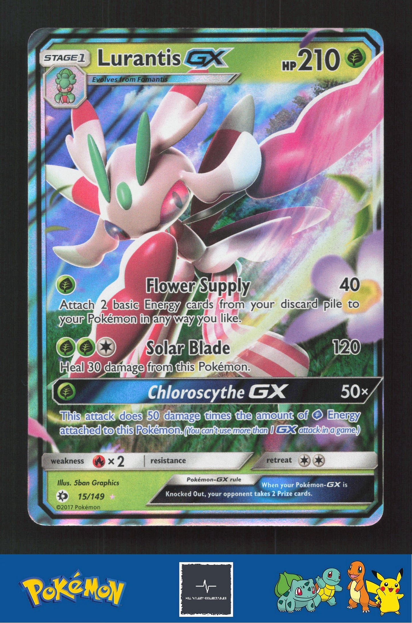 2017 Pokemon SM Sun & Moon Base Set 15/149 Lurantis GX