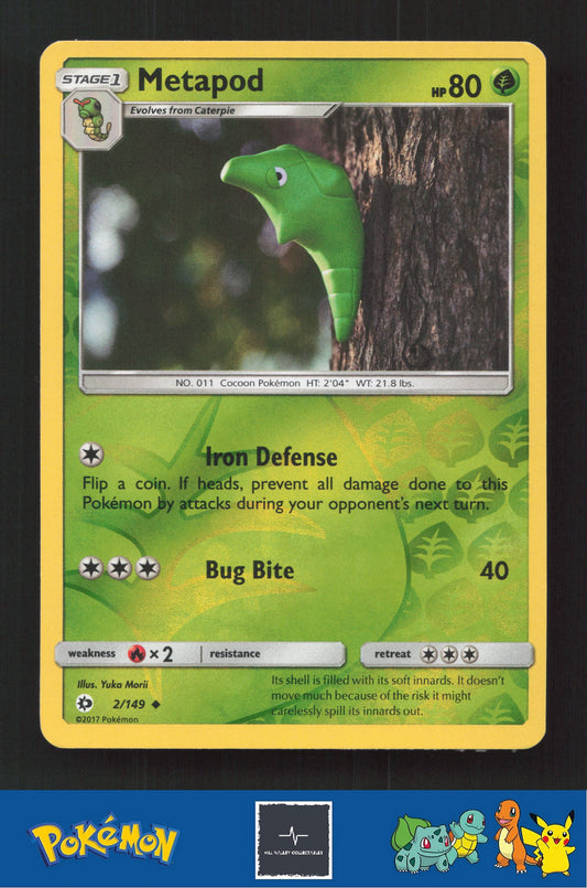 2017 Pokemon SM Sun & Moon Base Set 2/149 Metapod