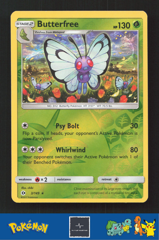 2017 Pokemon SM Sun & Moon Base Set 3/149 Butterfree