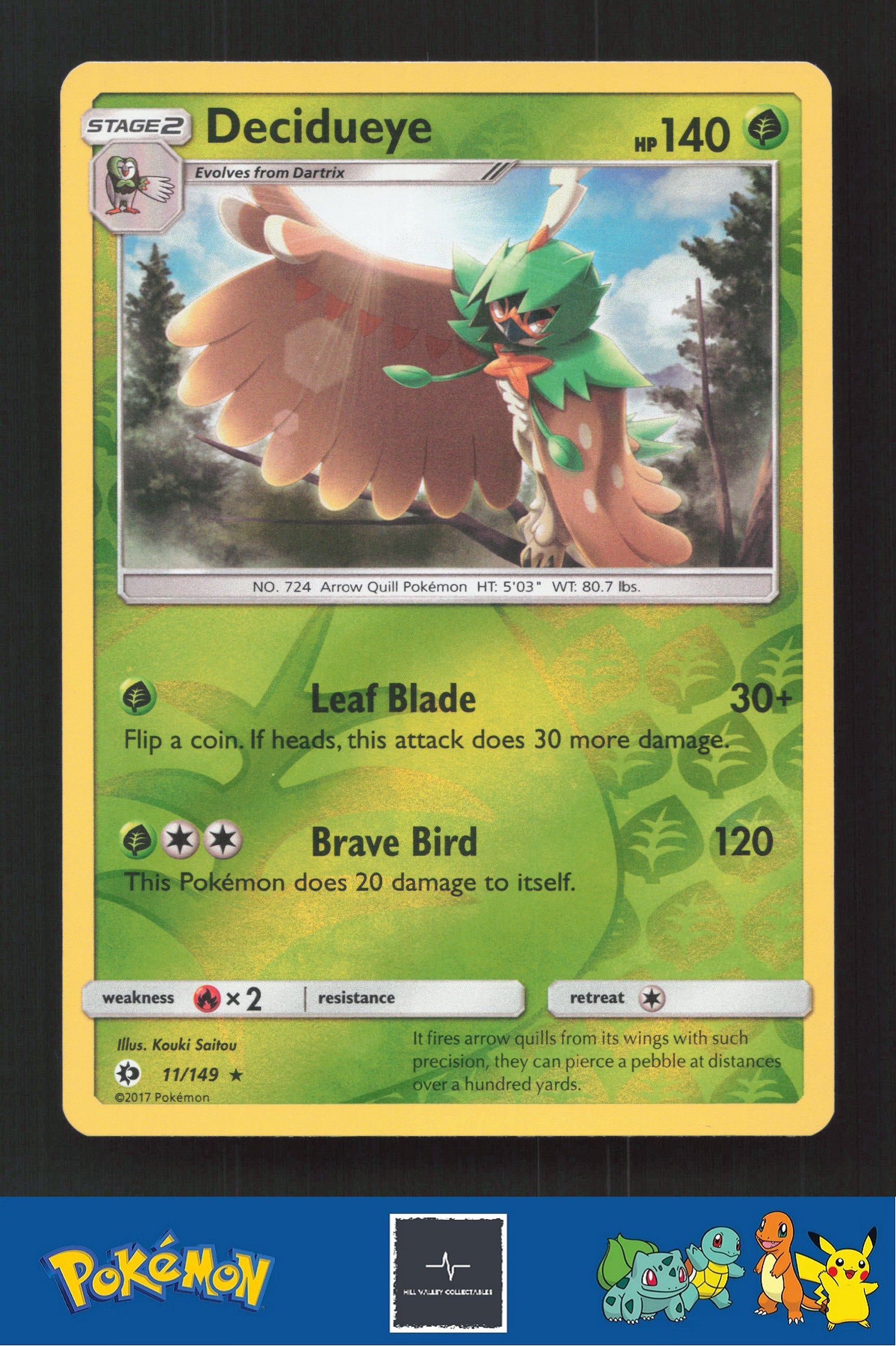 2017 Pokemon SM Sun & Moon Base Set 11/149 Decidueye