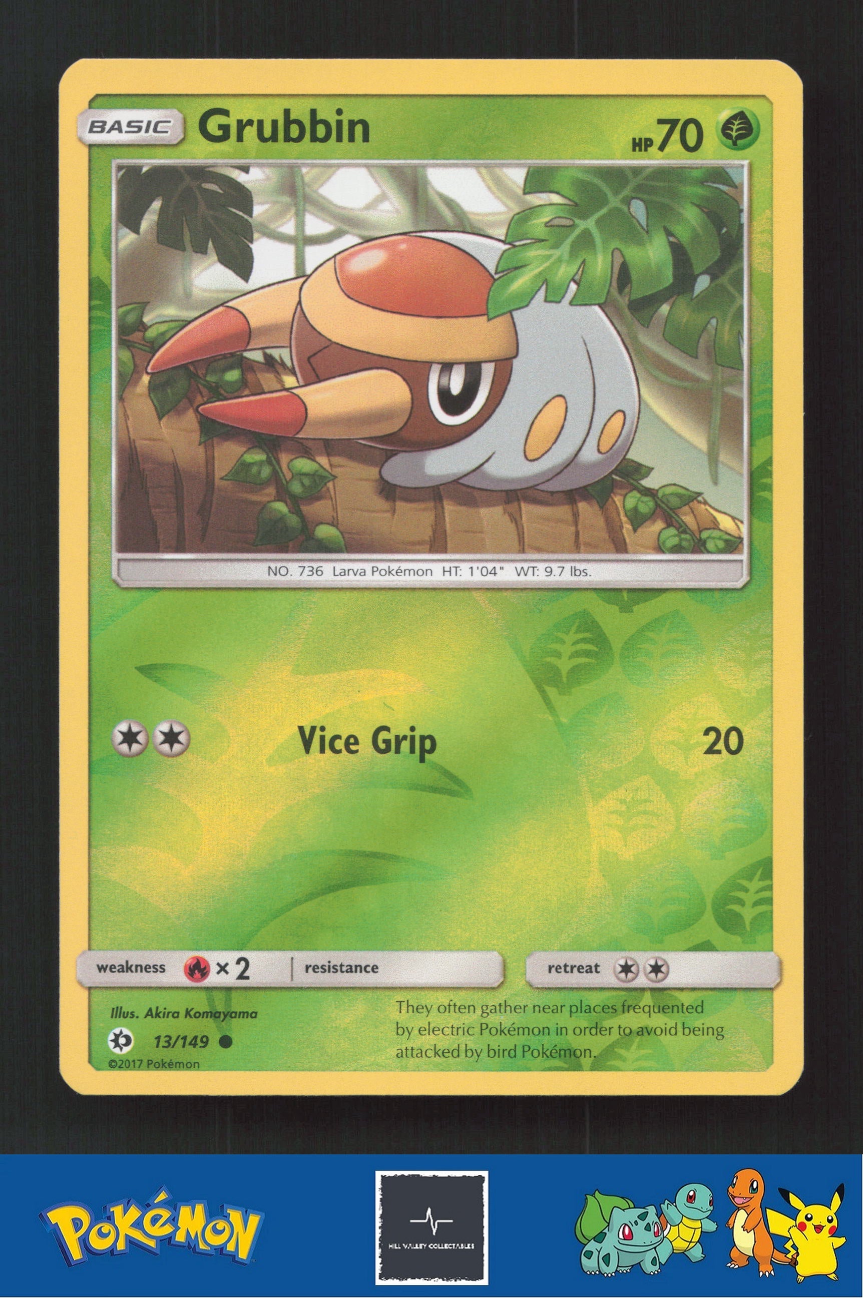 2017 Pokemon SM Sun & Moon Base Set 13/149 Grubbin