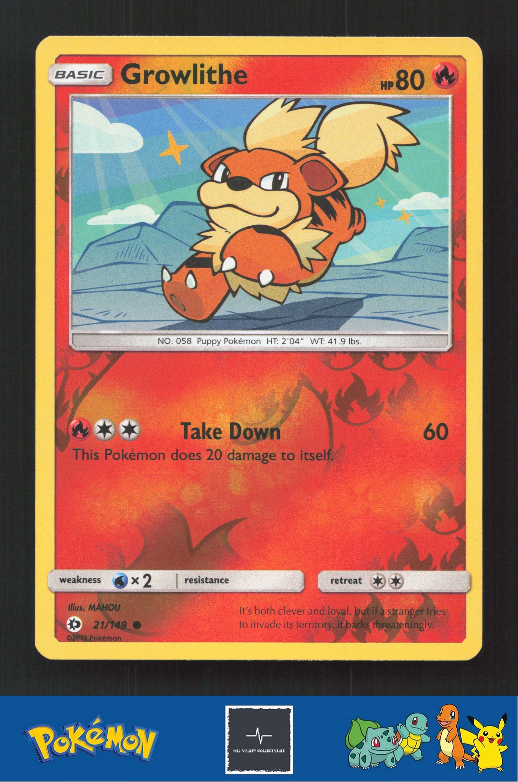 2017 Pokemon SM Sun & Moon Base Set 21/149 Growlithe