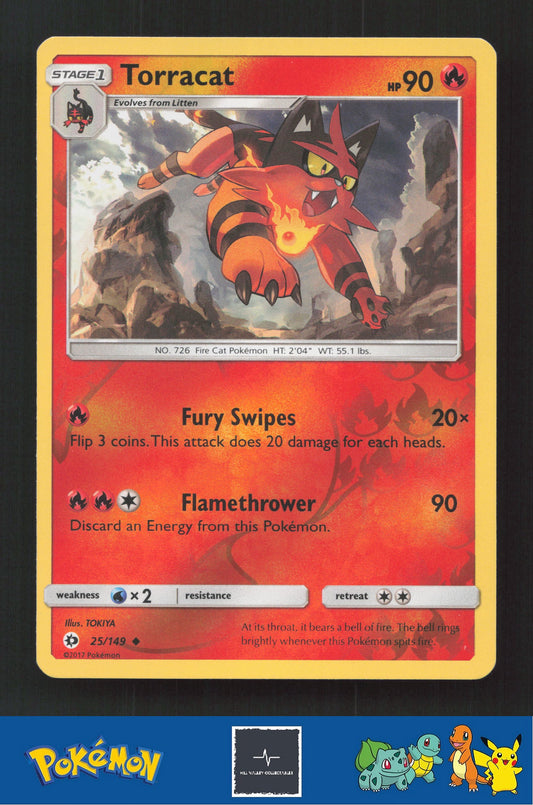 2017 Pokemon SM Sun & Moon Base Set 25/149 Torracat