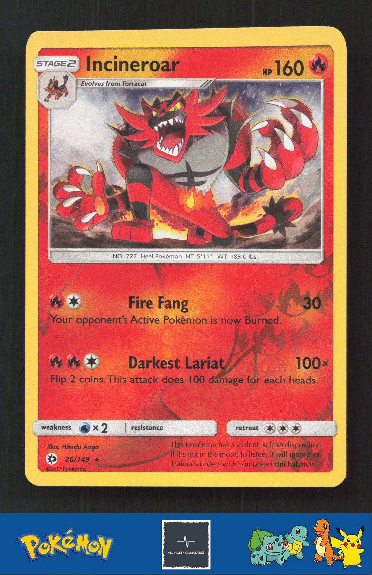 2017 Pokemon SM Sun & Moon Base Set 26/149 Incineroar