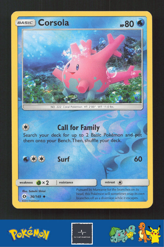 2017 Pokemon SM Sun & Moon Base Set 36/149 Corsola