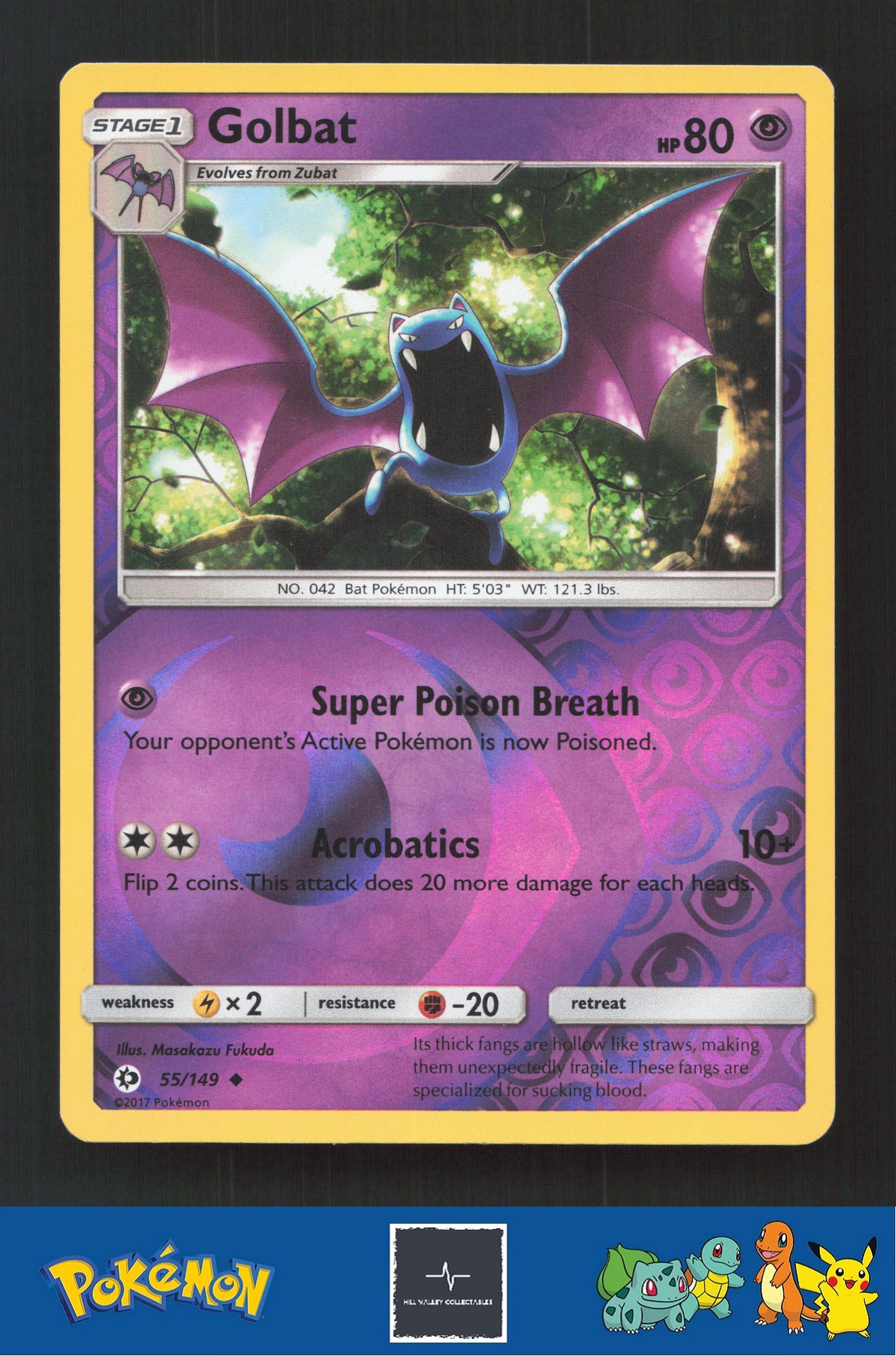 2017 Pokemon SM Sun & Moon Base Set 55/149 Golbat