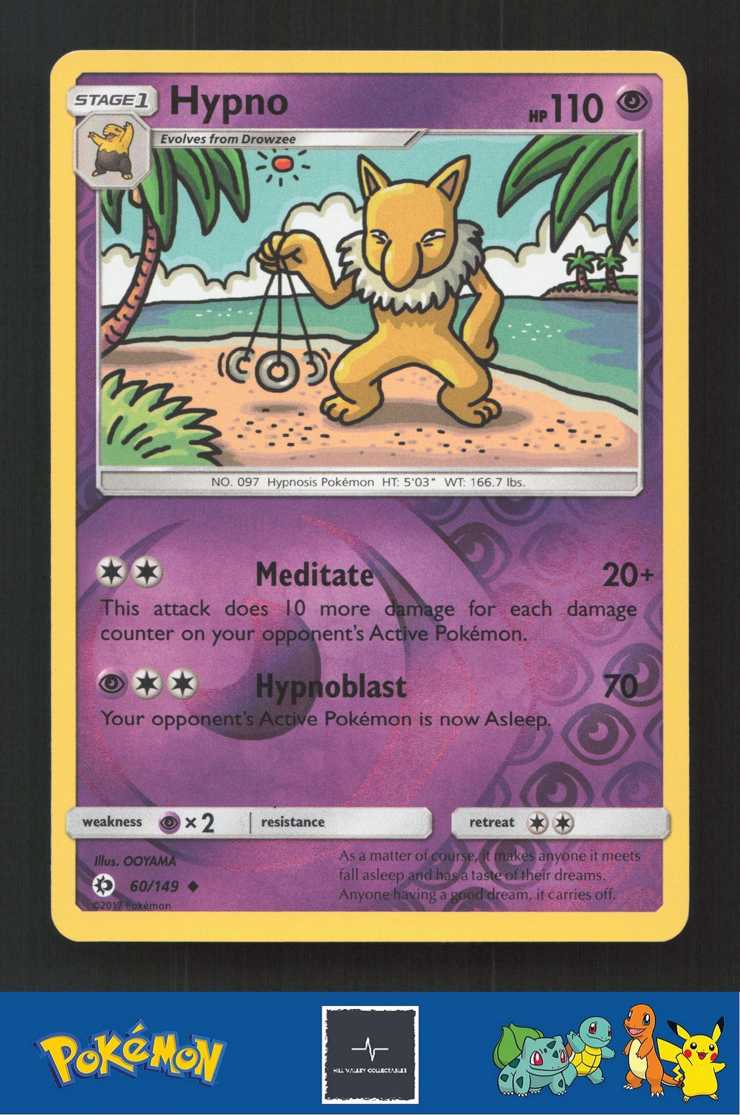 2017 Pokemon SM Sun & Moon Base Set 60/149 Hypno