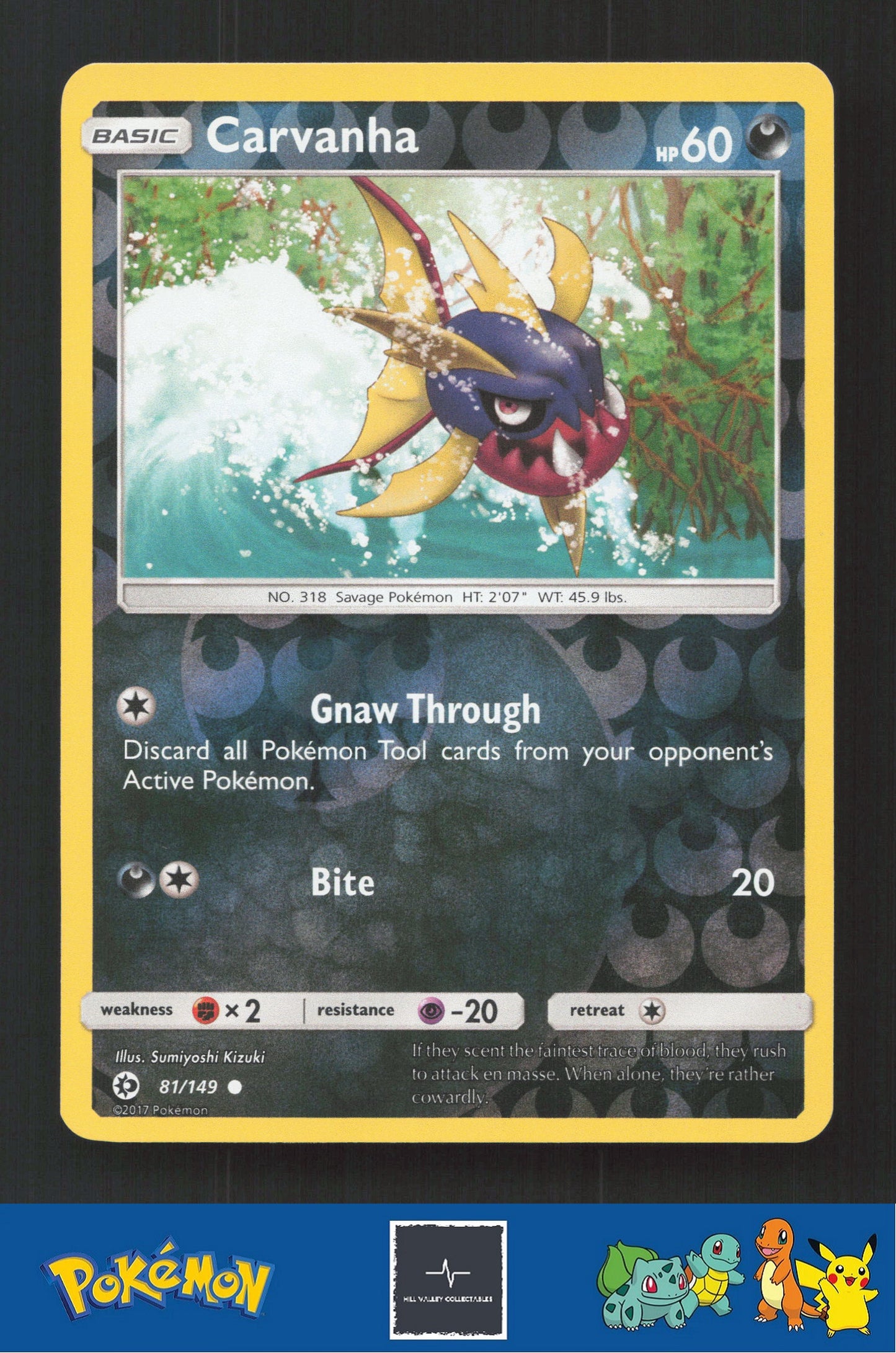 2017 Pokemon SM Sun & Moon Base Set 81/149 Carvanha