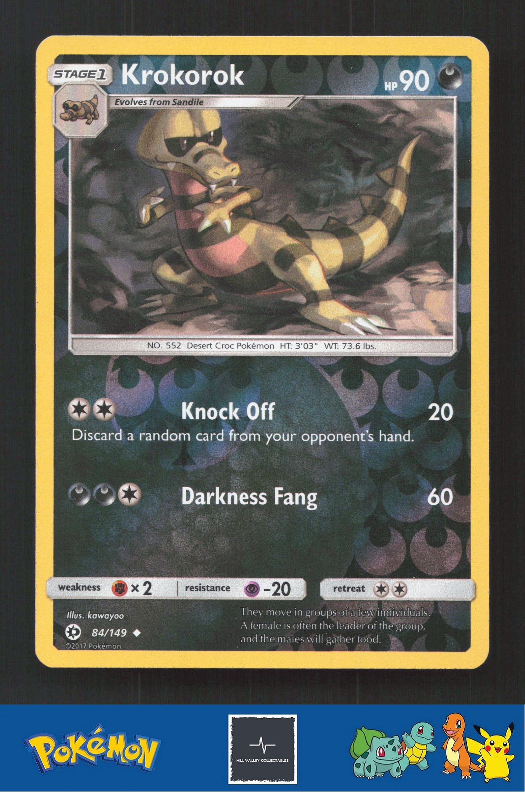 2017 Pokemon SM Sun & Moon Base Set 84/149 Krokorok