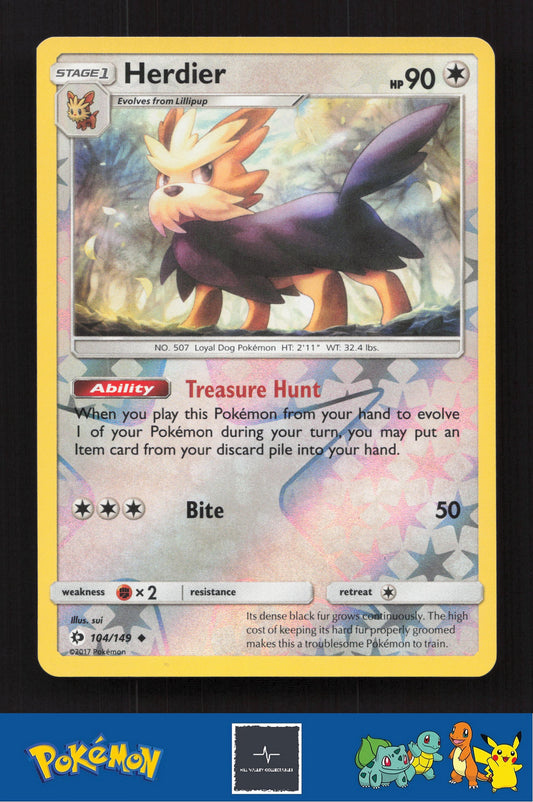 2017 Pokemon SM Sun & Moon Base Set 104/149 Herdier