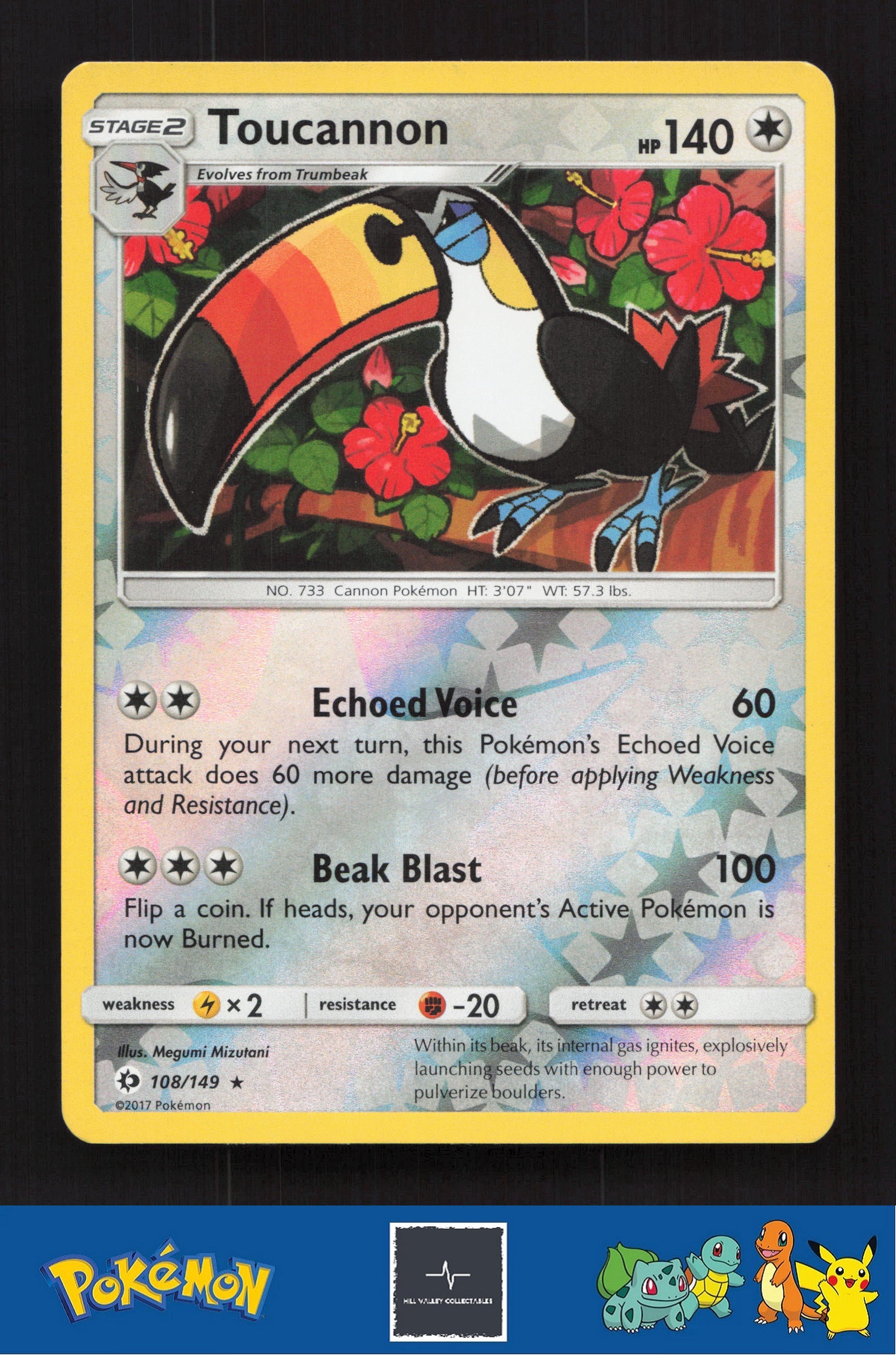 2017 Pokemon SM Sun & Moon Base Set 108/149 Toucannon