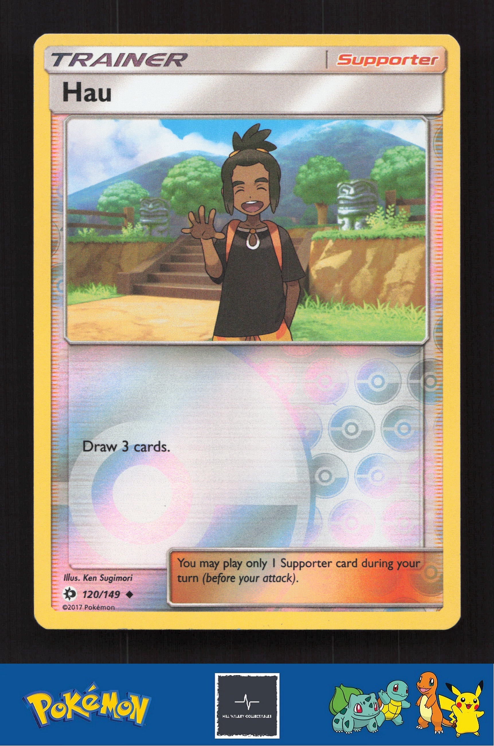 2017 Pokemon SM Sun & Moon Base Set 120/149 Hau