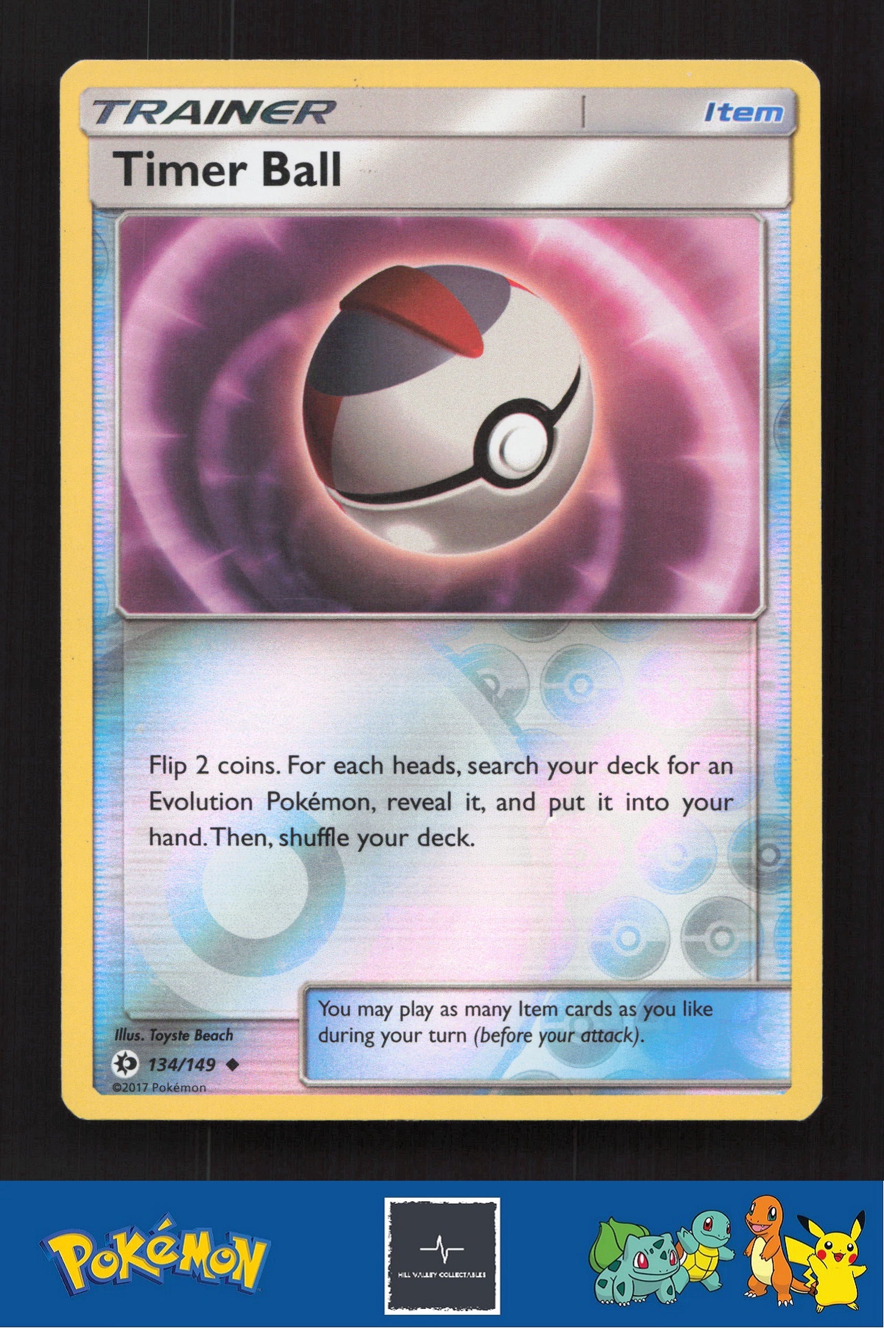 2017 Pokemon SM Sun & Moon Base Set 134/149 Timer Ball